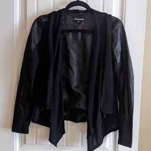 Black Blazer with Faux leather backing size large